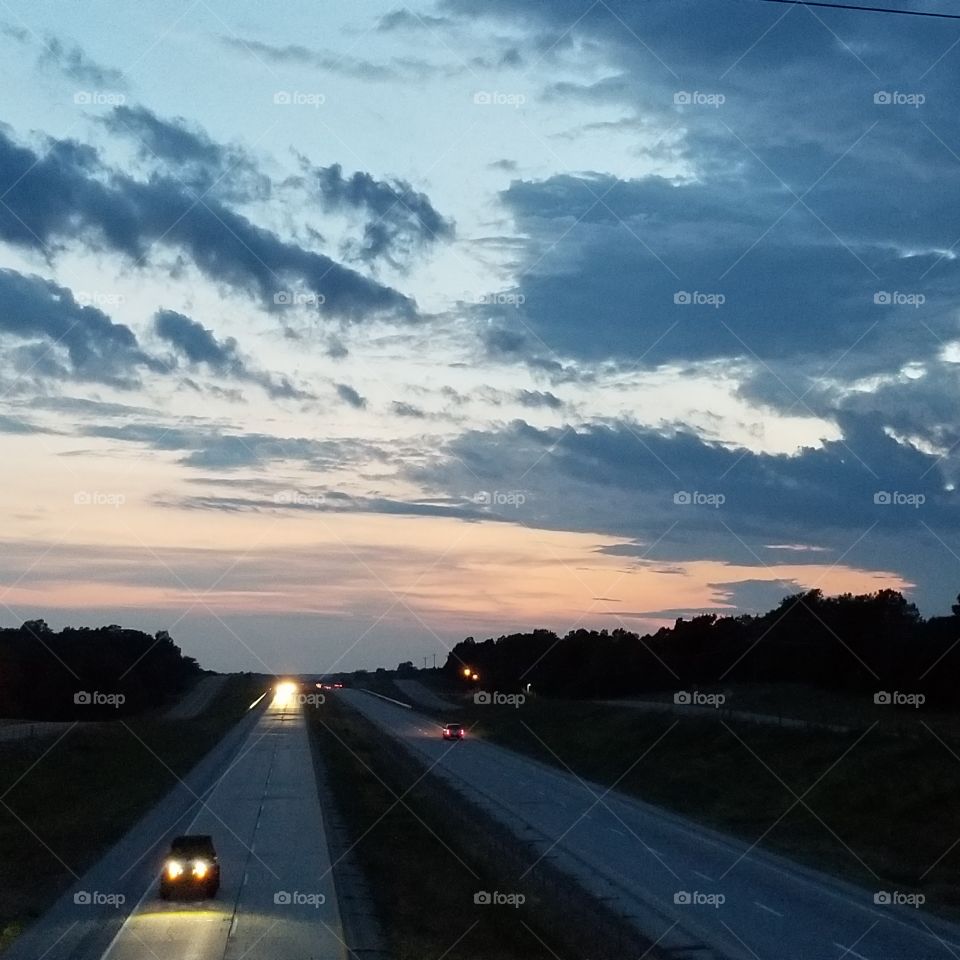 Oklahoma skies and highways