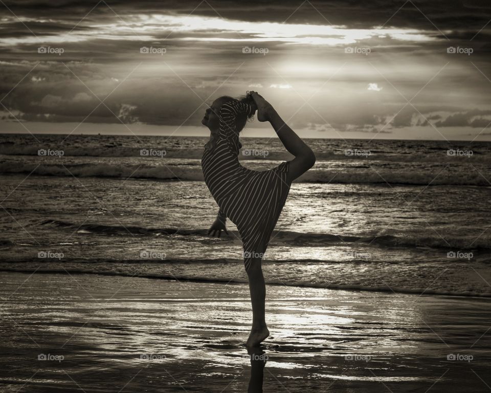 Girl posing at the beach