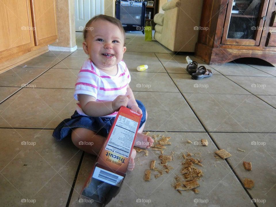Baby makes a mess
