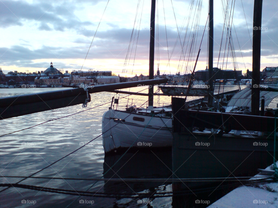 winter stockholm boats cold by Barbman