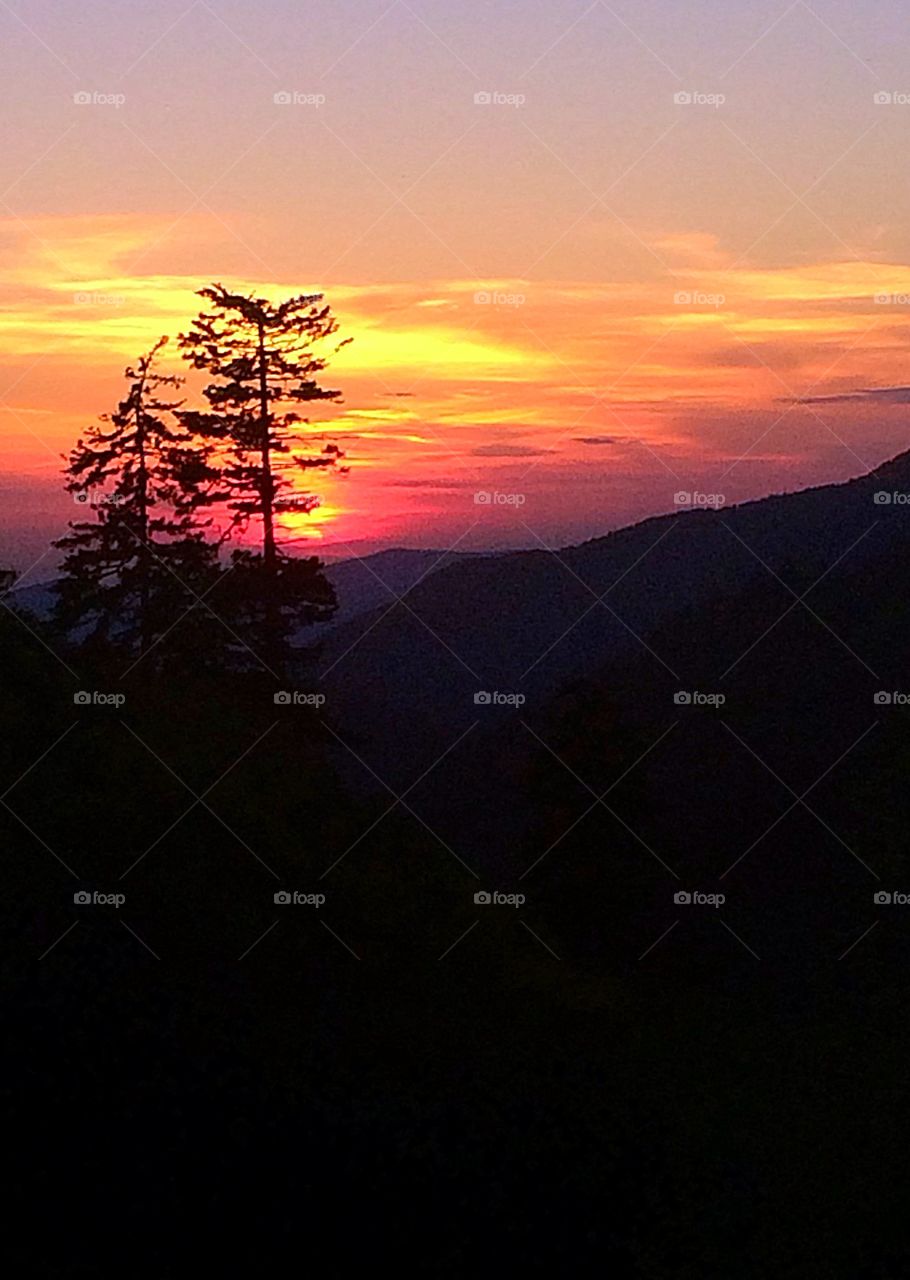Smoky Mountains Majesty Sunset. Picture taken from an iPhone 5s high atop the Smoky Mtns along the TN/NC border around the end of May.