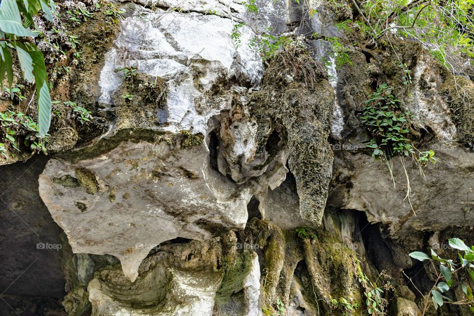 A face-like figure on the mountain wall in Malaysia