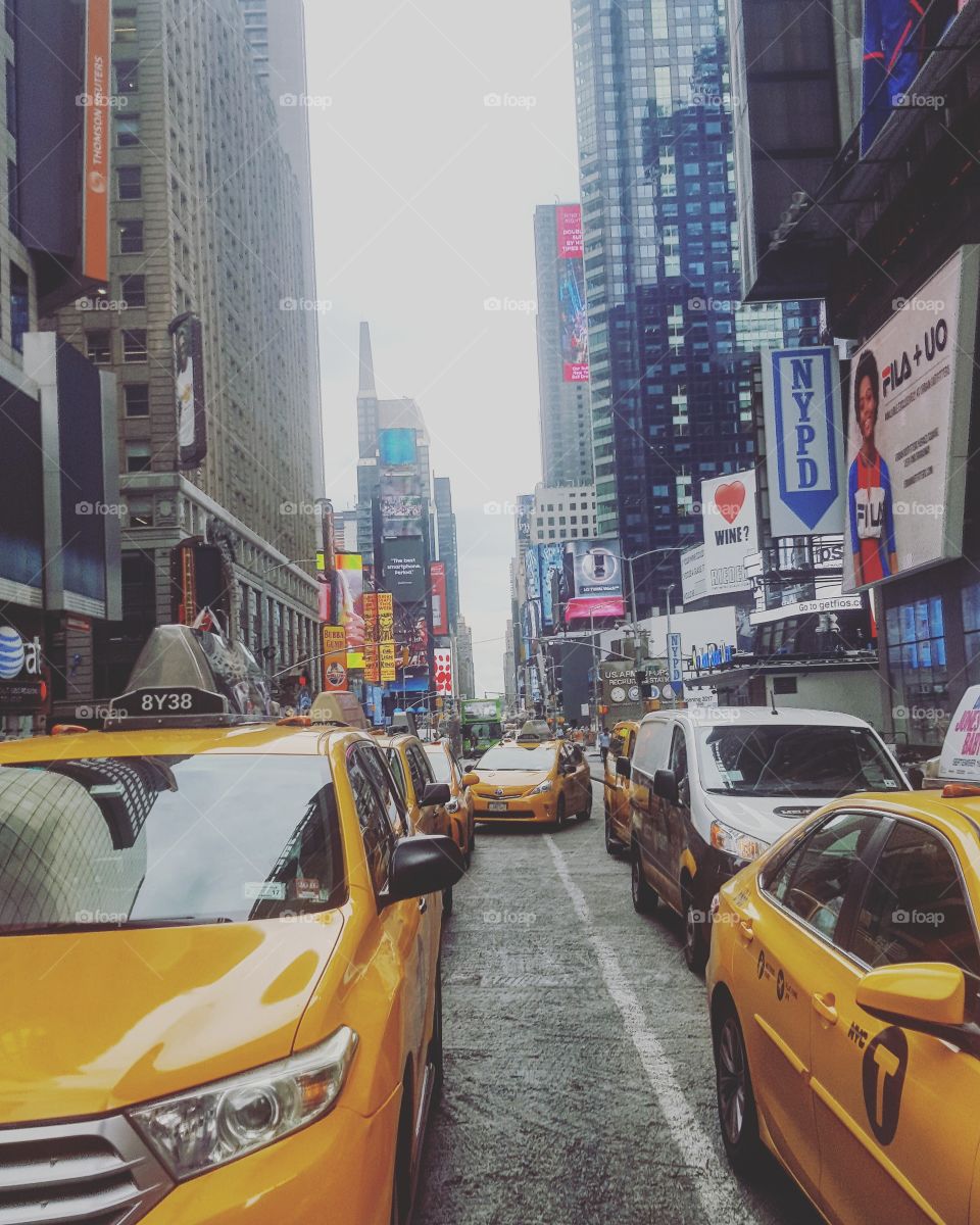 Cabs in Times Square