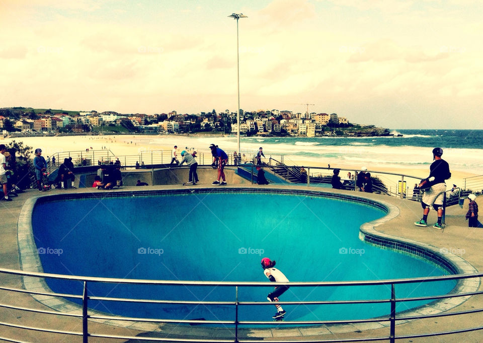 beach bowl sports skateboard by cynthiadennis
