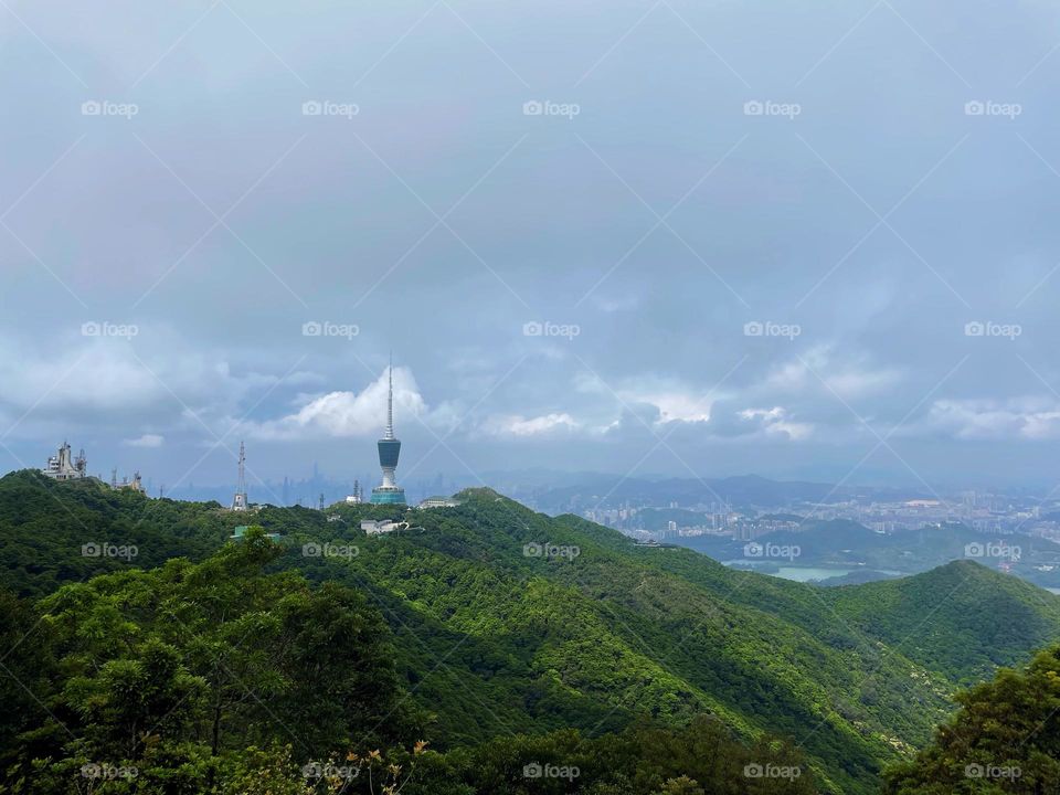 surrounded by clouds