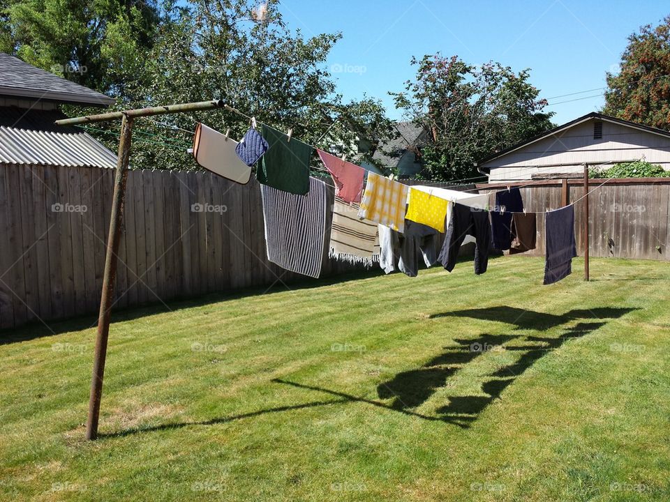 laundry hanging out to dry