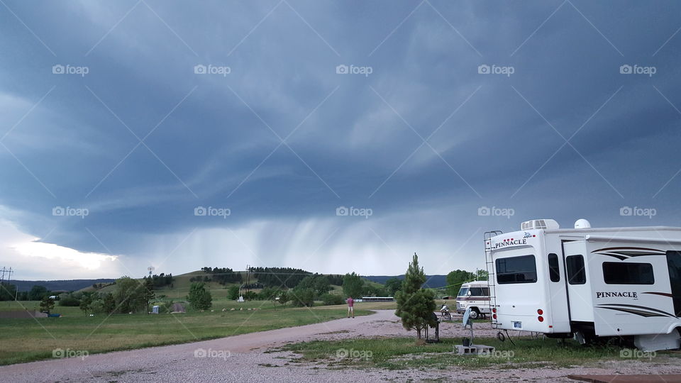 A storm rolls in with amazing cloud formations.