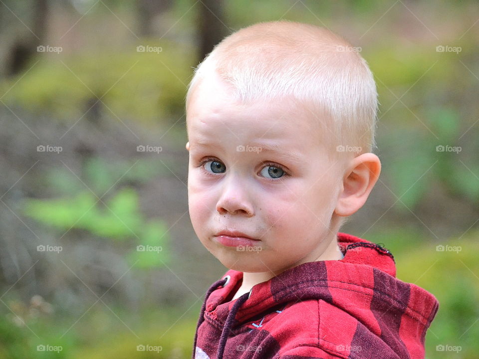 Close-up of caucasian boy