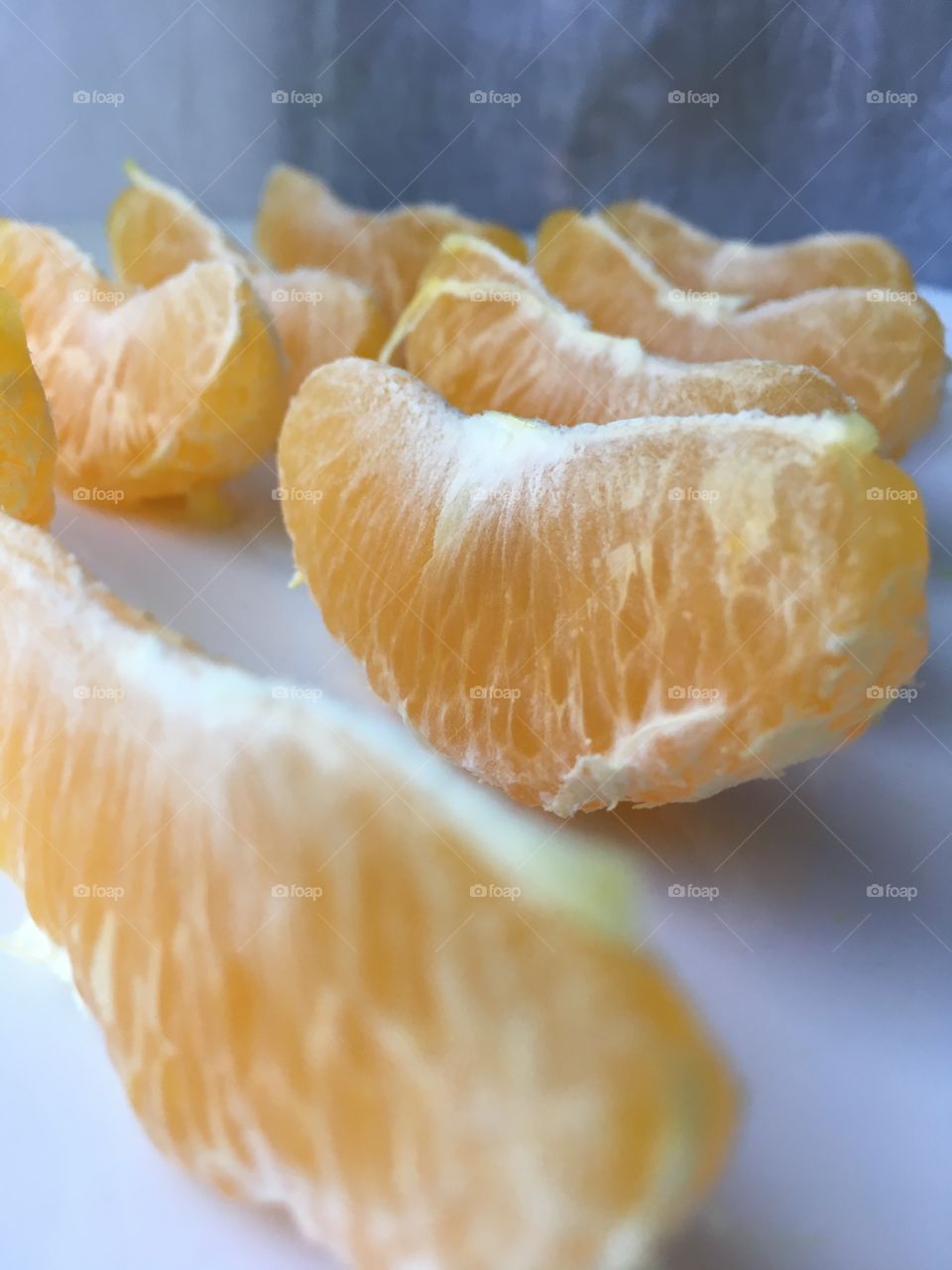 Orange slices in soft light. 