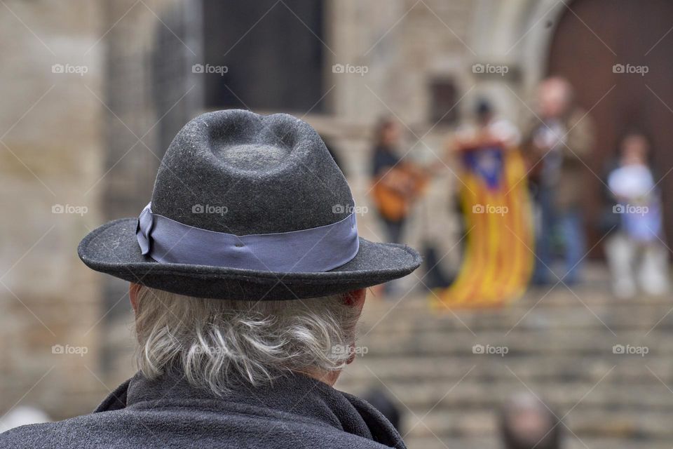 Catalan Man with a hat in a Local Concentration