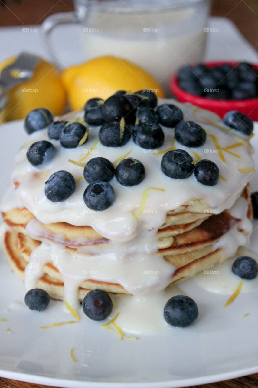 Blueberry Cream Pancakes