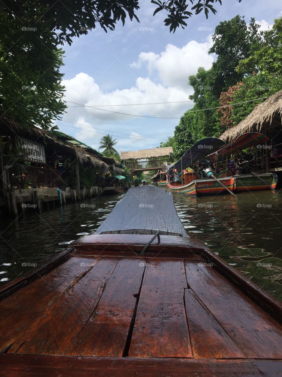 Rowing down the river.