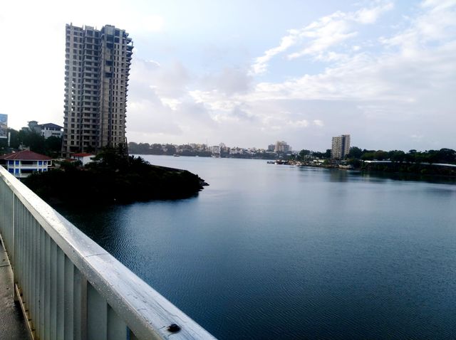 Beautiful view of Mombasa Town from Likoni Bridge