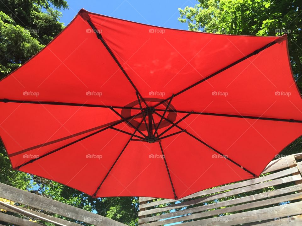 Red parasol. 