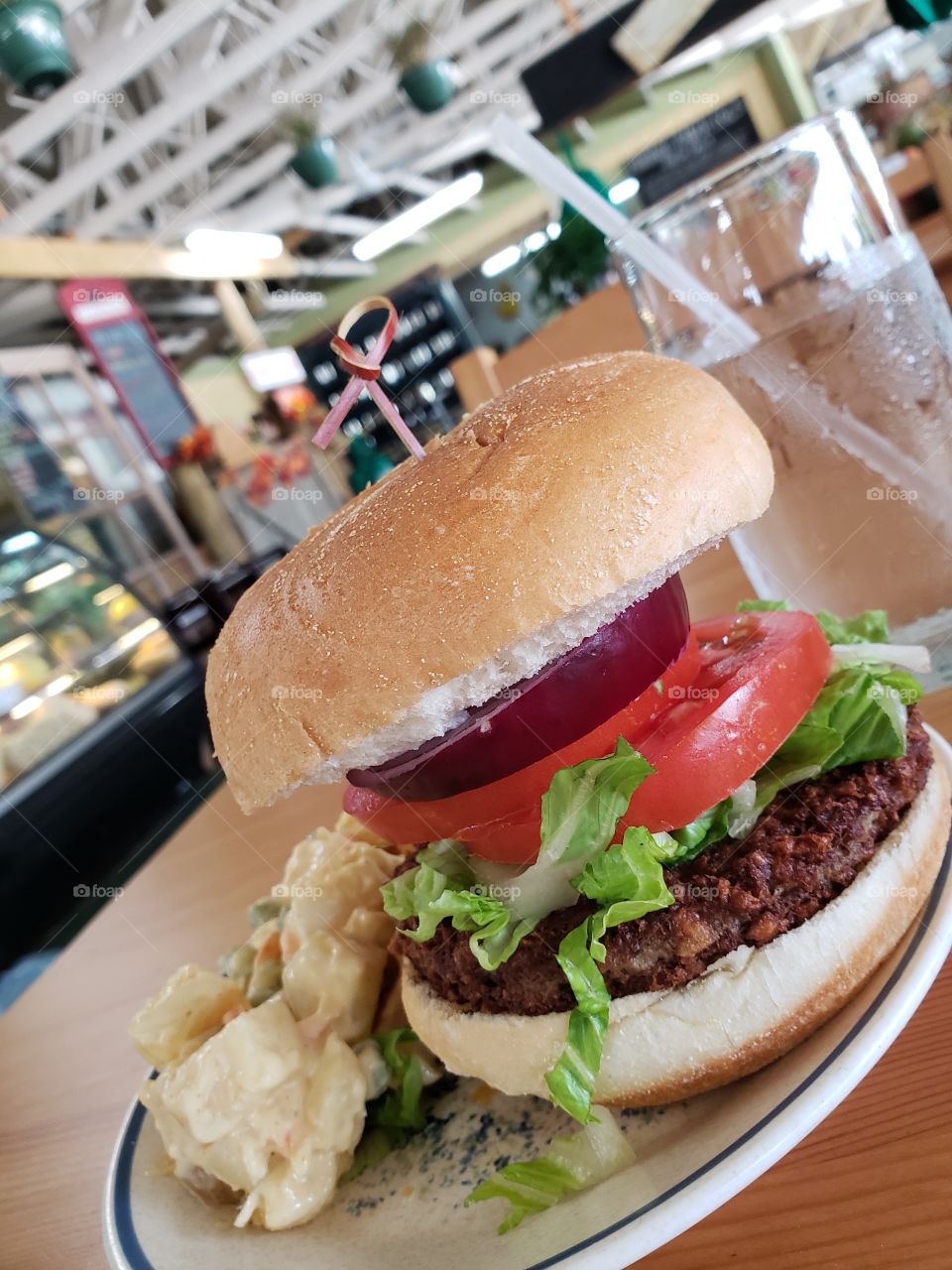 Real food Plant Based Burger Vegan Lunch