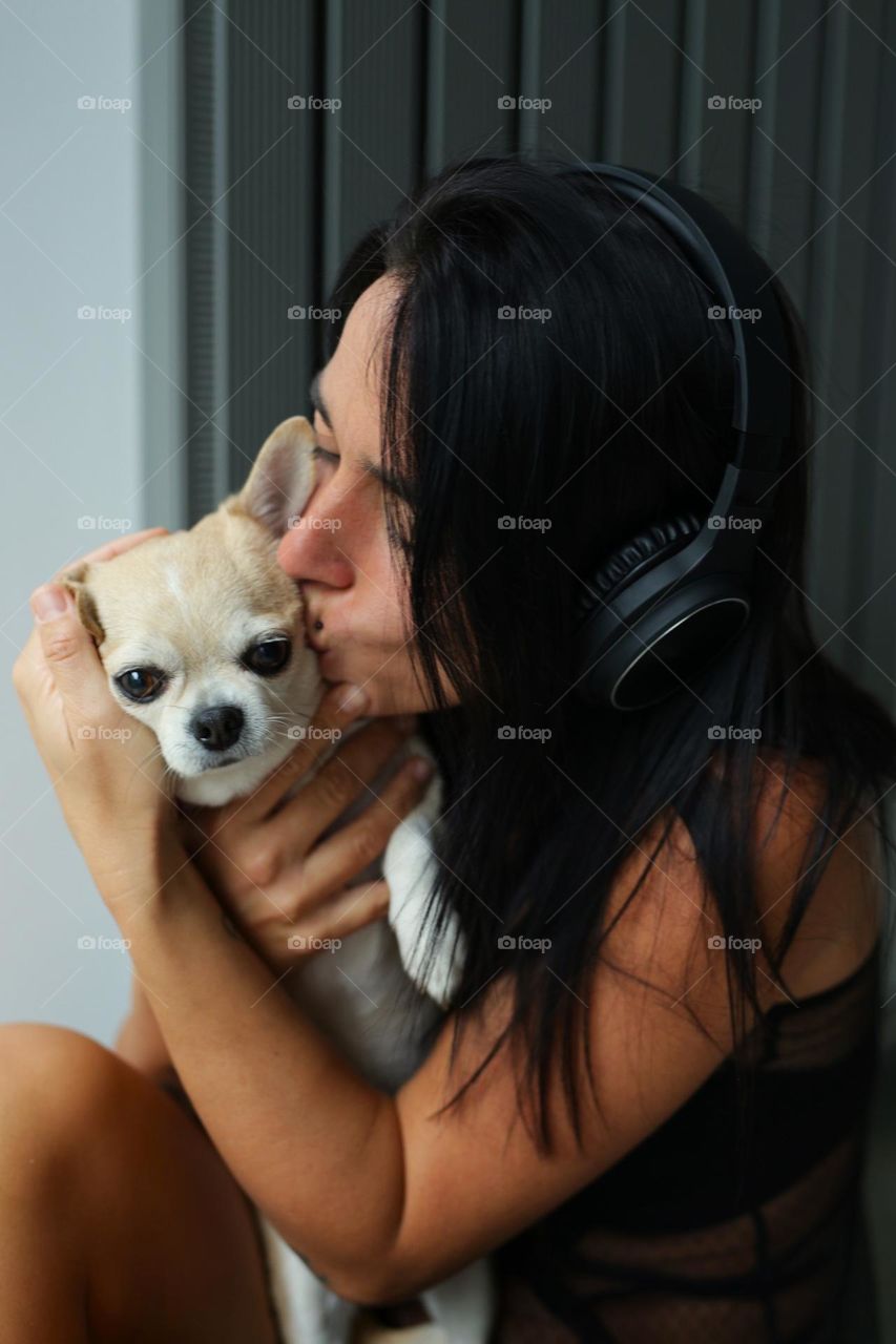 Tenderness photo with pet