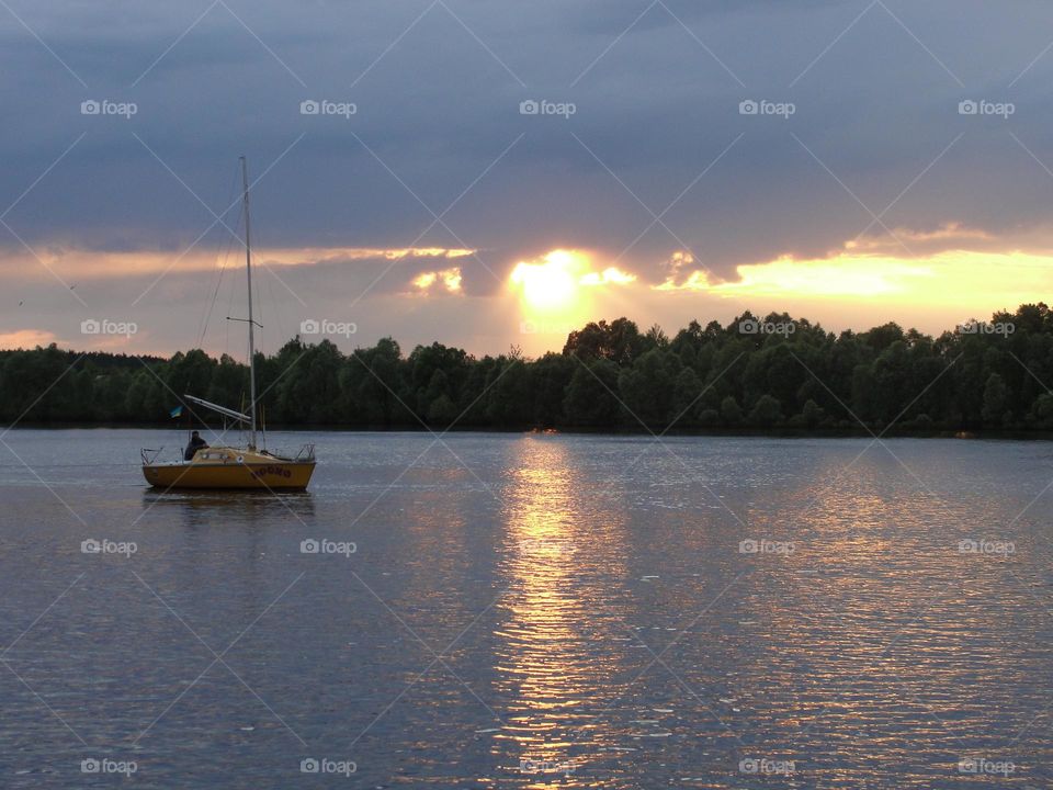 Boat at sunset