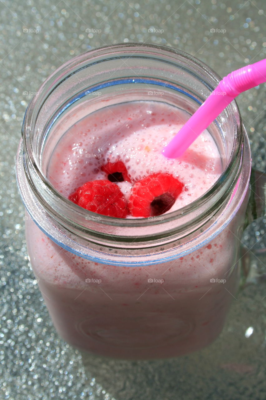 Strawberry Smoothie . Strawberry and raspberry smoothie 