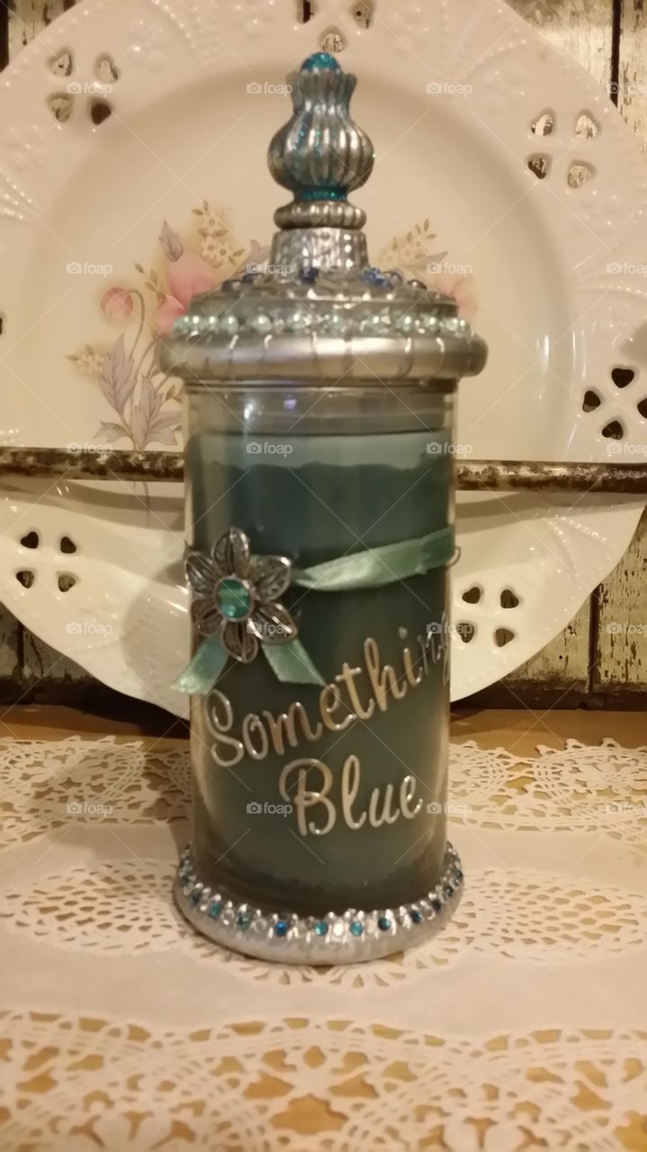 Something Blue Decorative Candle