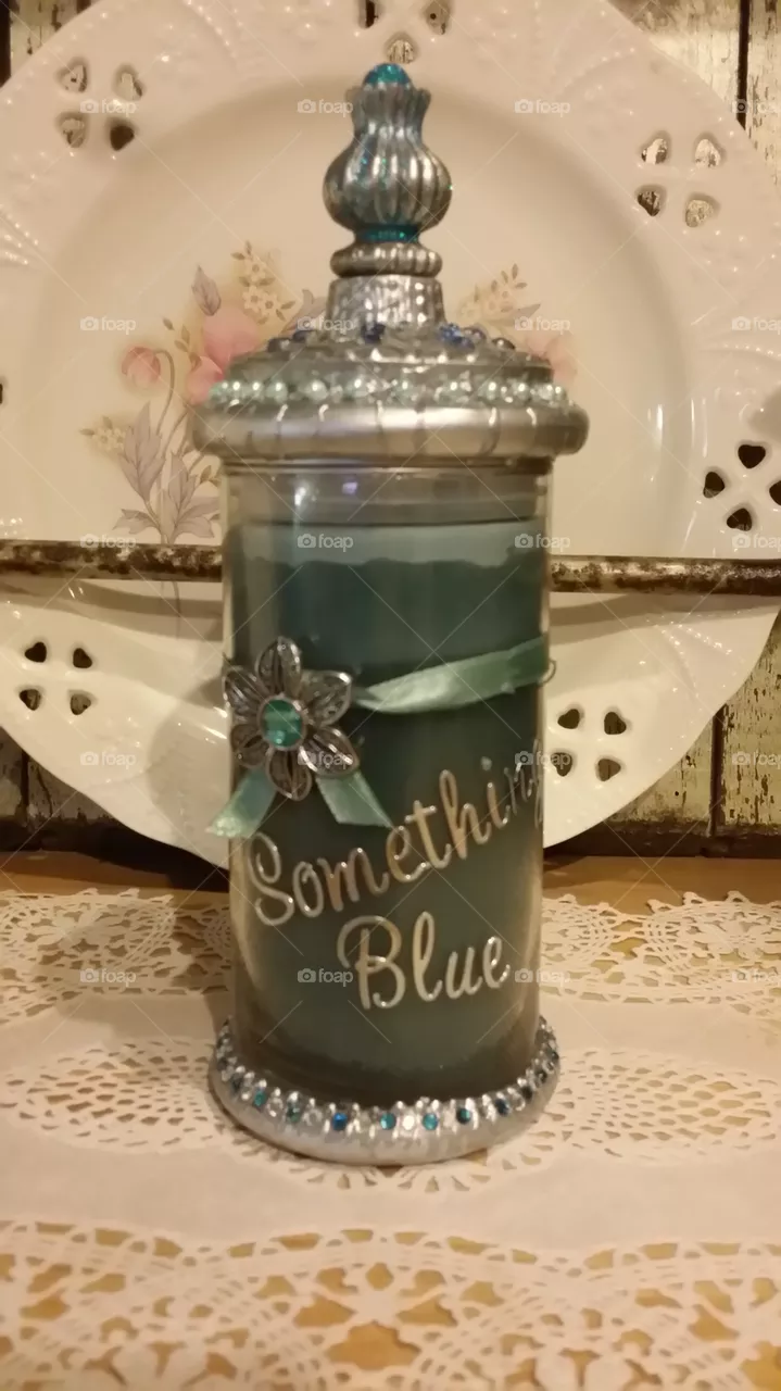 Something Blue Decorative Candle