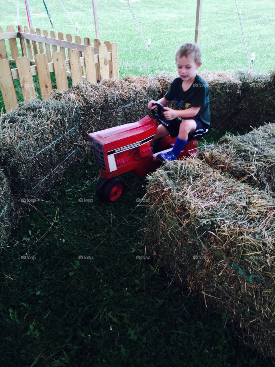 Tractor maze. This was at a fall festival 