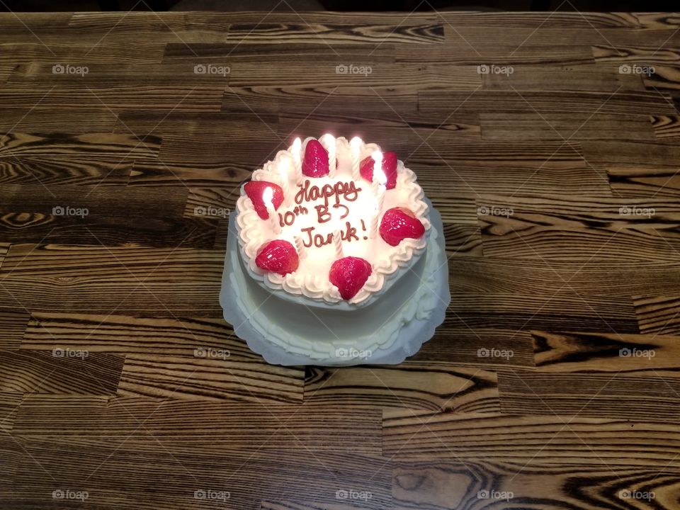 Strawberry and Cream Birthday Cake