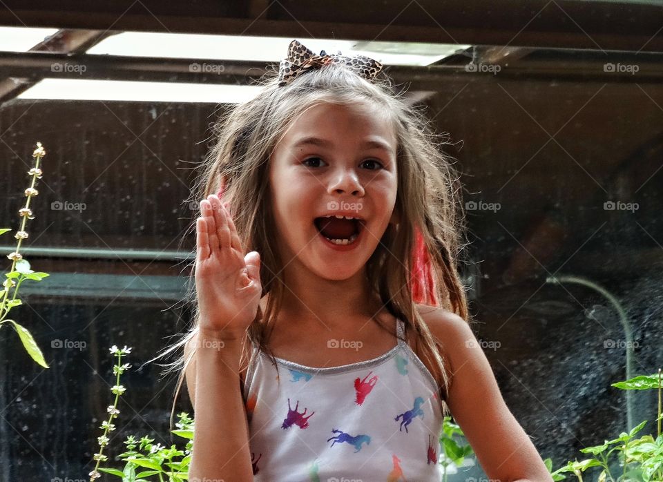 Happy Smiling Girl. Smiling Young Girl With Messy Hair
