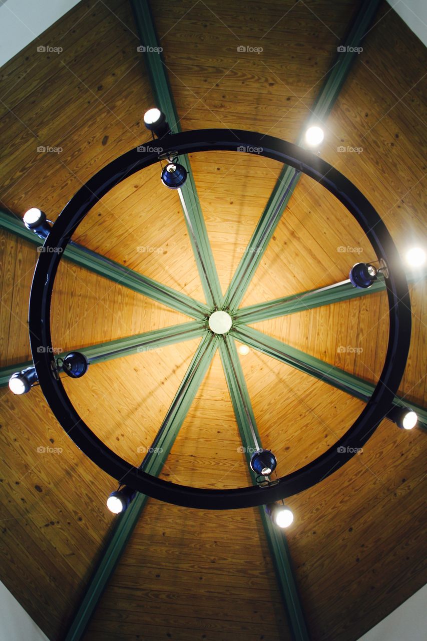 Look up ( @ the ceiling ). The ceiling in the McNay Art Museum in San Antonio, Texas