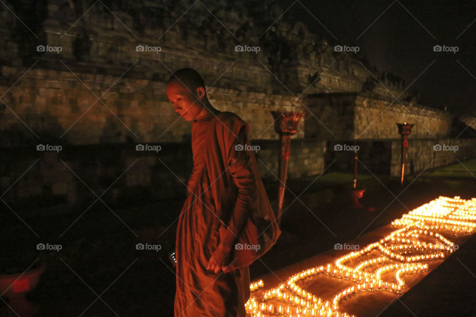 Buddhist monks attend a Vesak ceremony, commonly known as 'Buddha's birthday', at the Borobudur Mahayana Buddhist monument on May 17 2016.