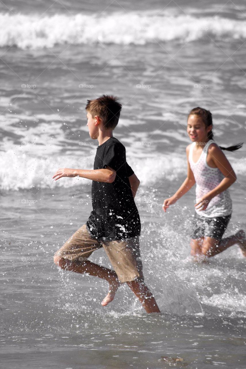 Running on the beach