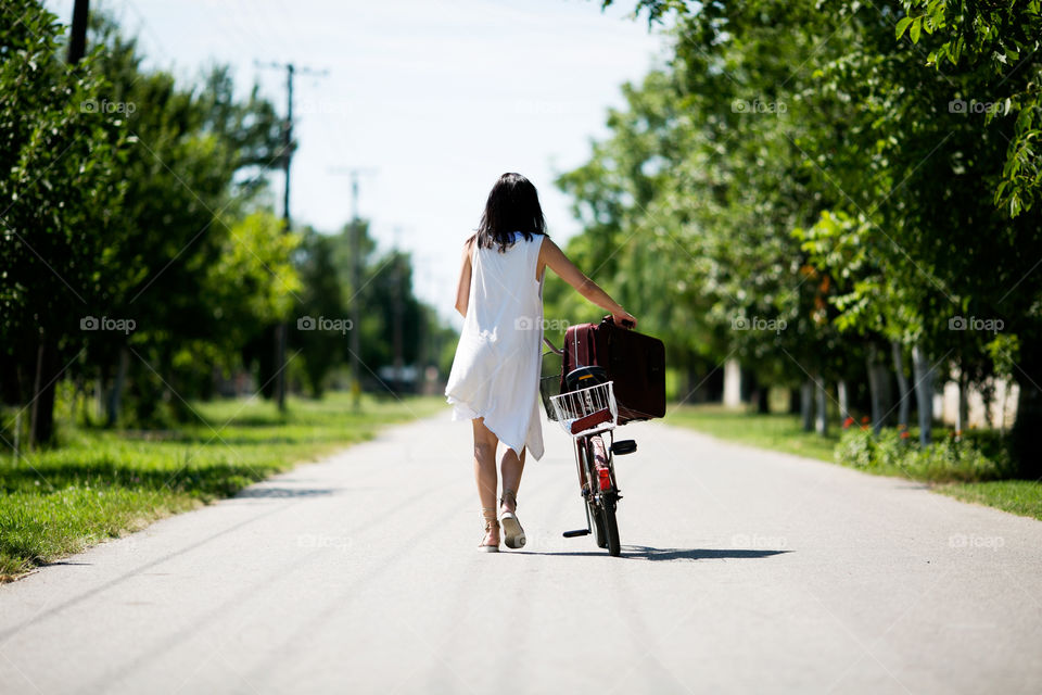 Woman and her bike