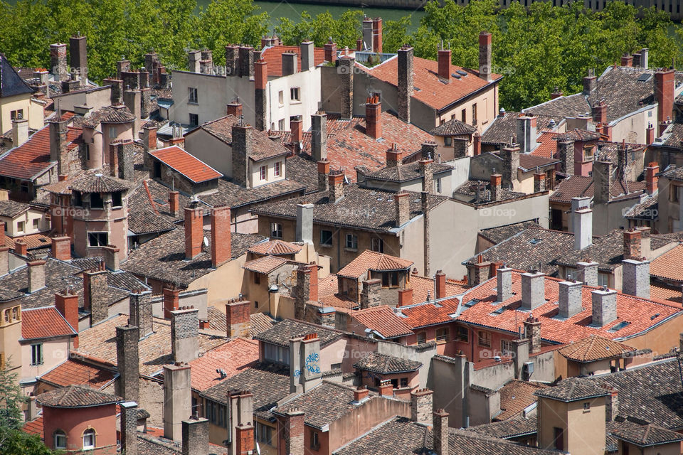 Looking out over the rooftops of the old city of Lyon France