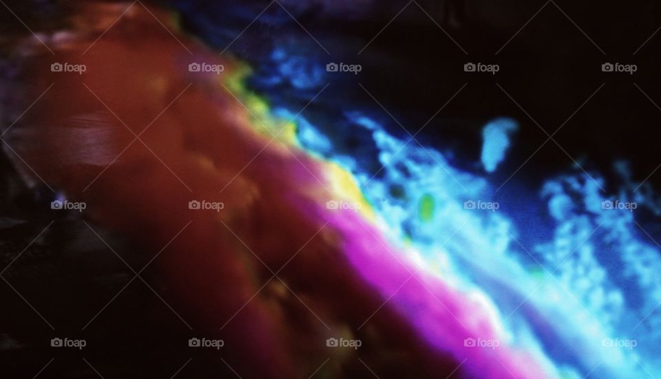 the color illusion of a river flow that reflects light because it is exposed to light from a led strip that is installed to provide lighting