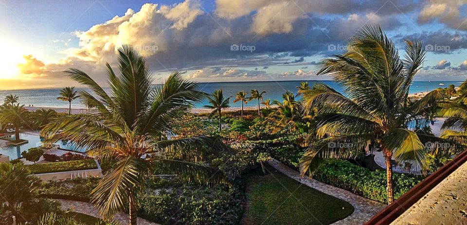 Sunset over Grace Bay in the Turks & Caicos Islands