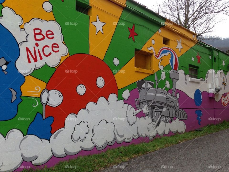 Be Nice Graffiti Art Wall