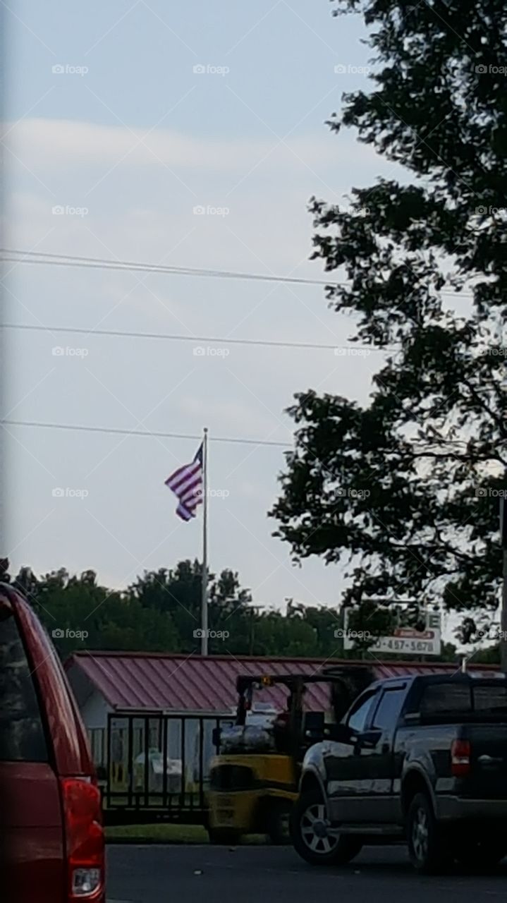 Old Glory in the sky