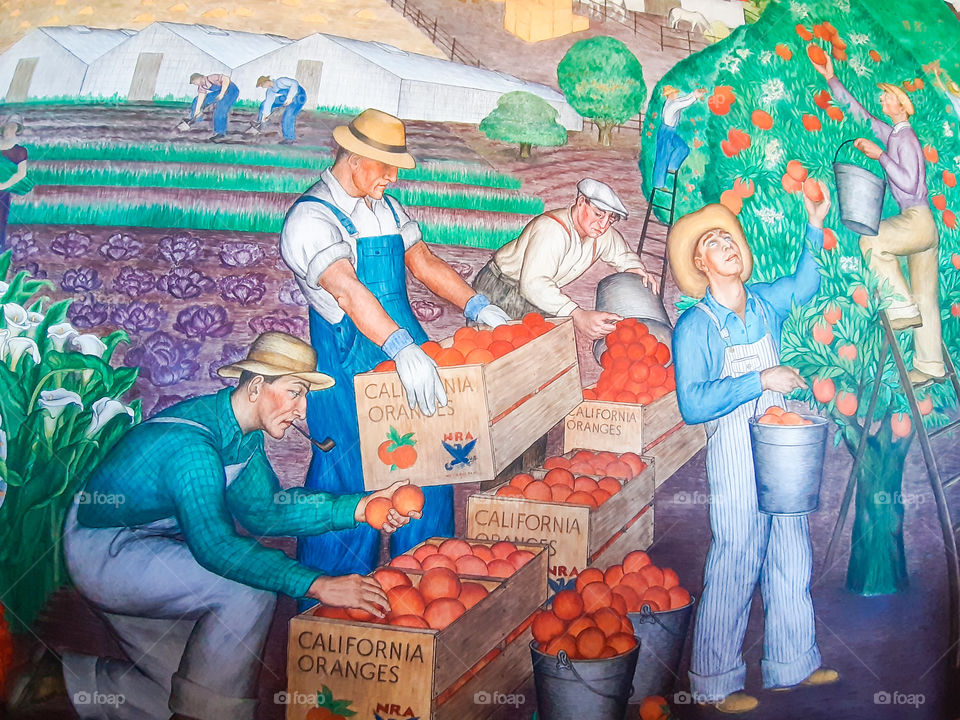 This picture at Coit Tower, San Francisco. 💚💙❤️