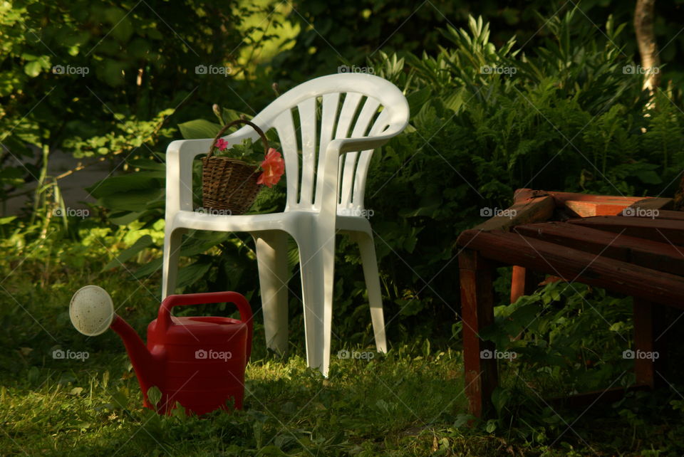 garden accessories at summer evening 🌃