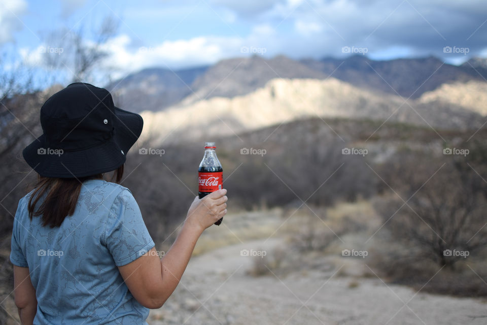 Hiking with coke 