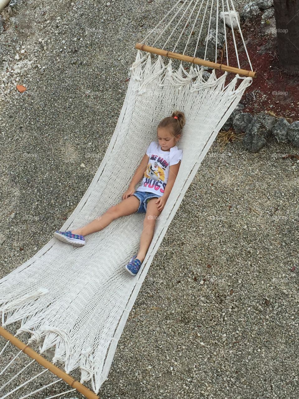 Girl in a hammock