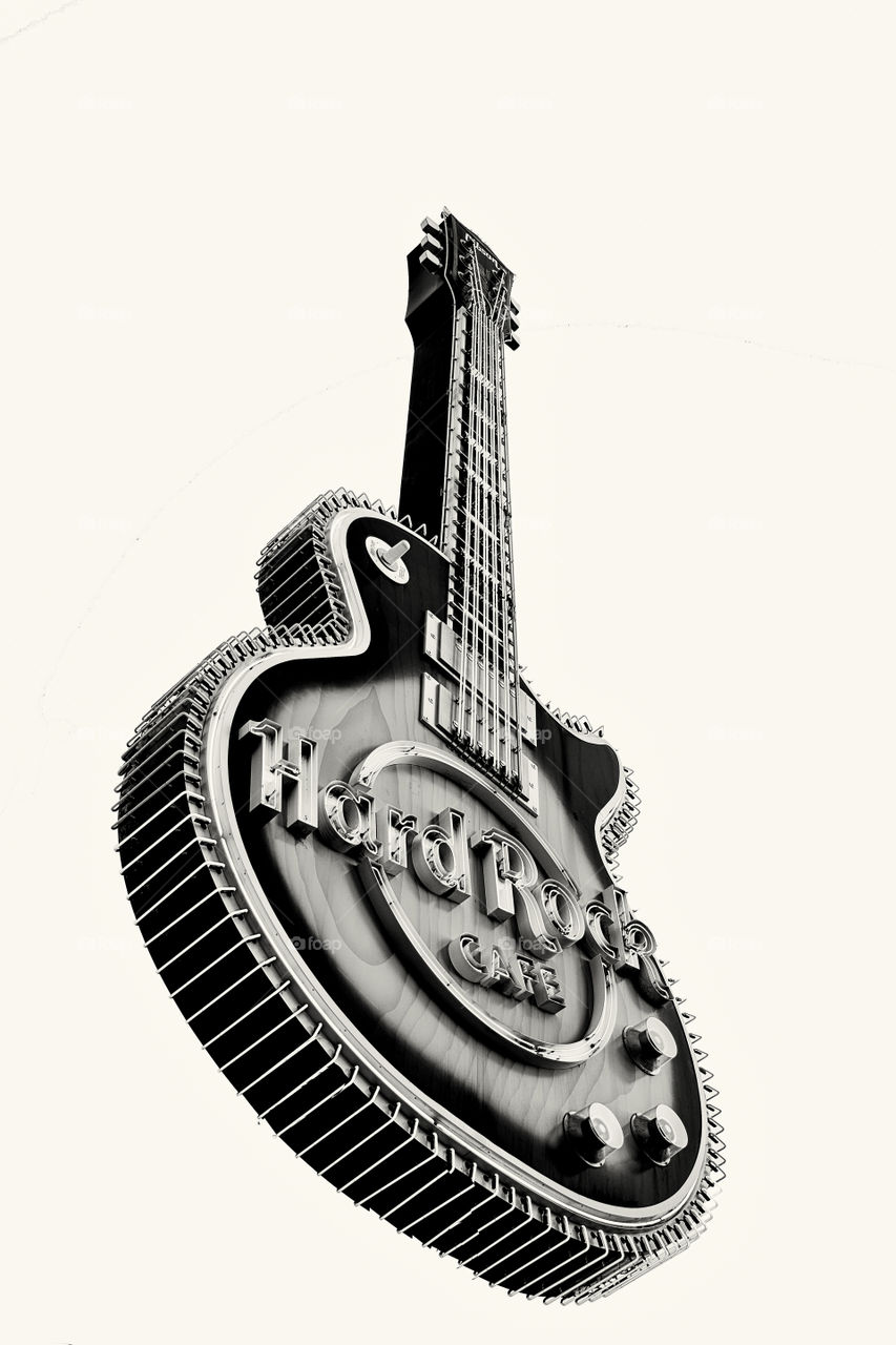 The Hard Rock Cafe guitar street sign modernised 