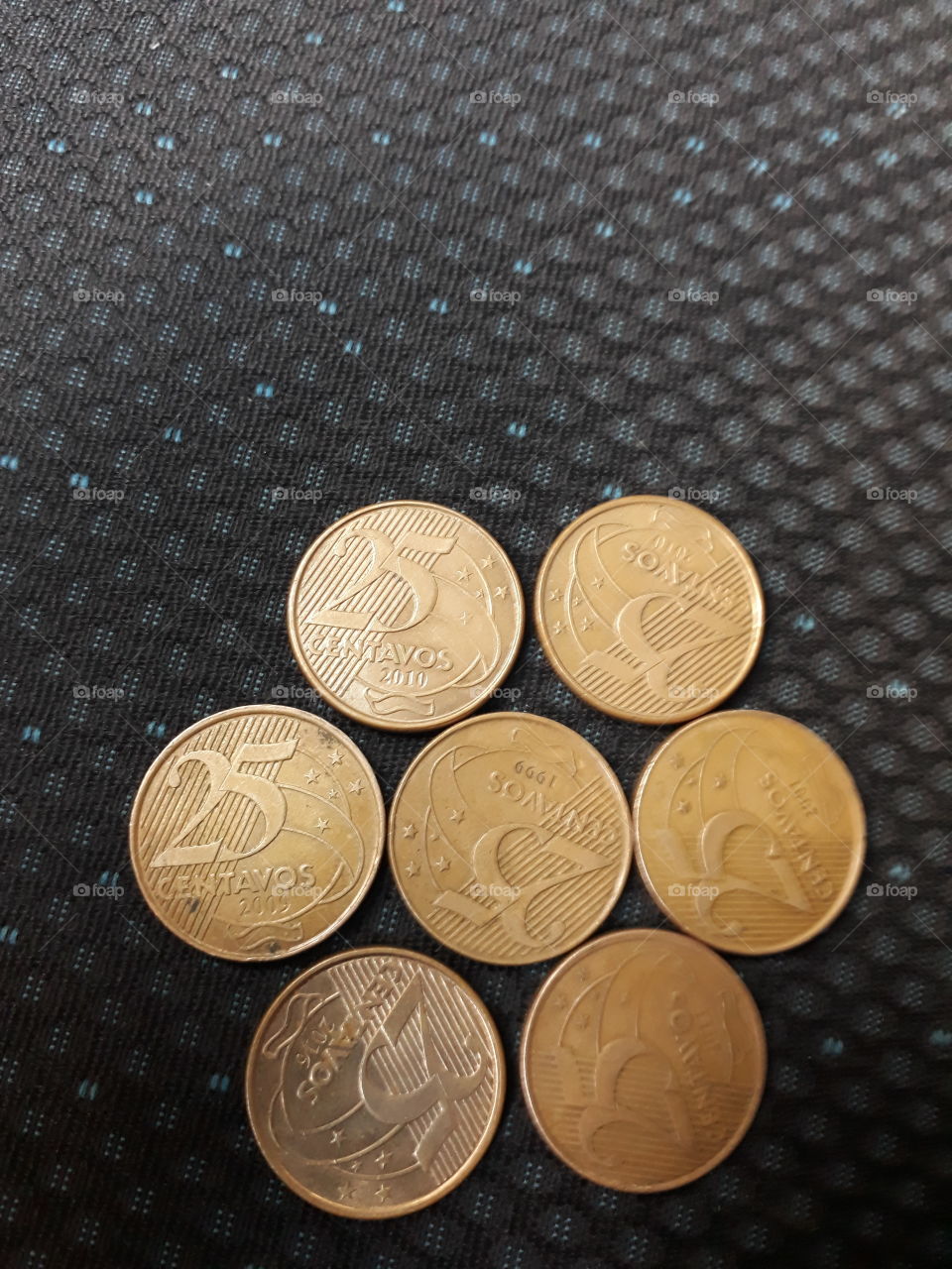 moedas de vinte e cinco centavos Brasil