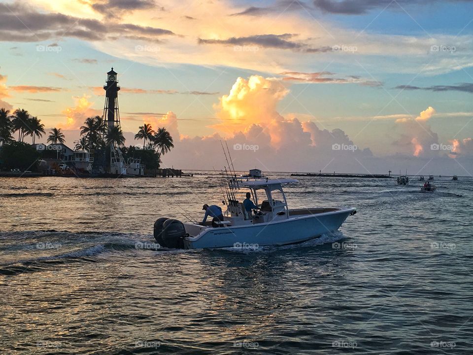 Water, Sea, Sunset, Watercraft, Ocean