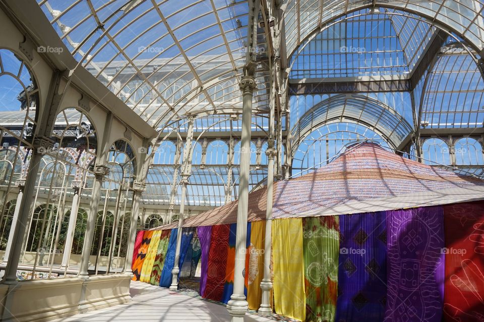 The Crystal Palace (Palacio de Cristal) in Retiro Park, Madrid