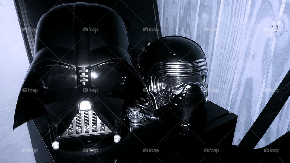 Darth Vader and Kylo Ren helmets