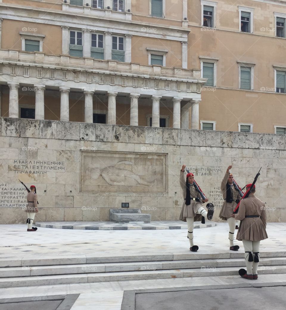 changing of  the guard at  the tomb of the unknown soldier. 