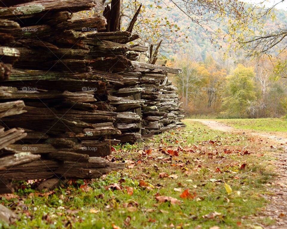 Wood fence at Oconaluftee in The Great Smoky Mountains.