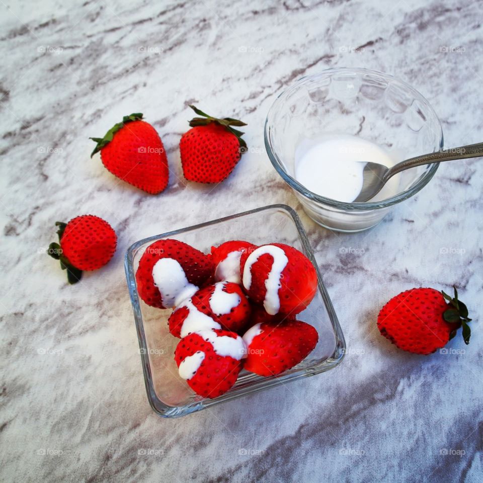 Strawberries with cream