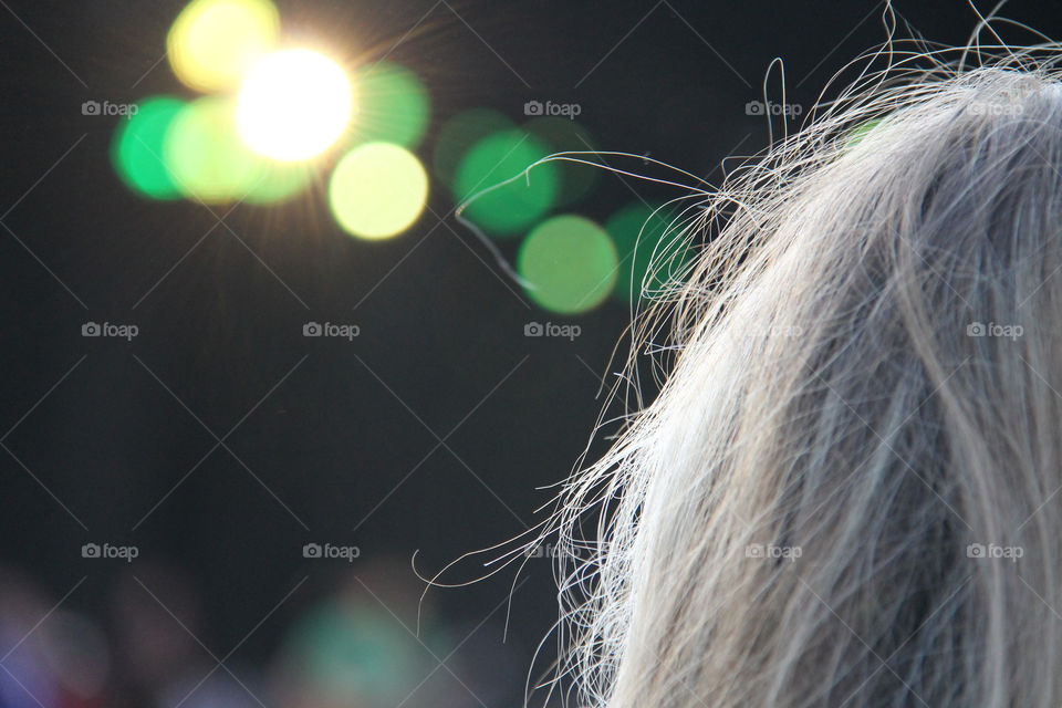 blonde with bokeh