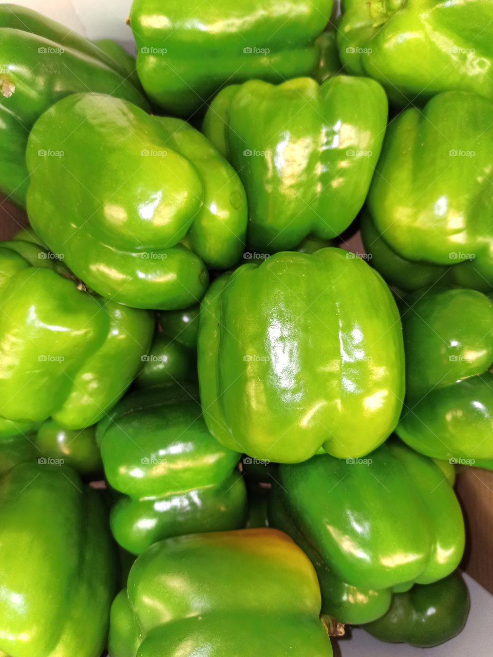 Crispy green bell peppers